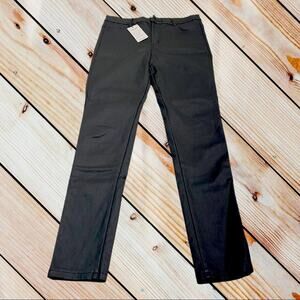 APPERLOTH Womens Small Black Faux Leather Leggings